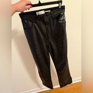 Abercrombie & Fitch Black 90s Straight Ultra High Rise Vegan Leather Pants